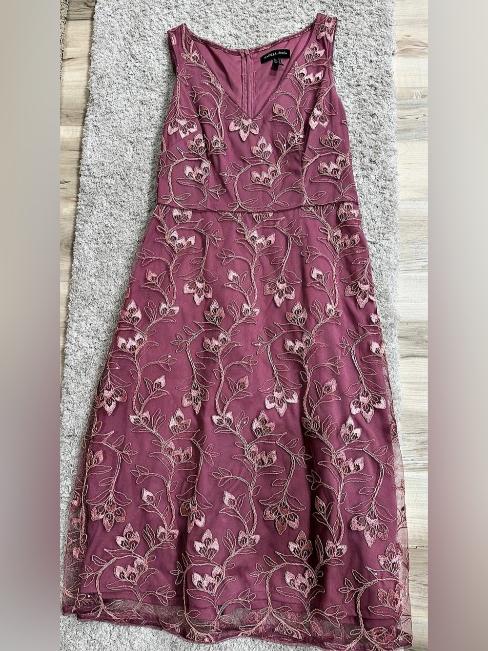PAPELL Studio Floral Sequin Embroidery Dress Maxi Dress Pink M